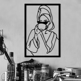 Wallity Coffee Time - Escultura de pared de metal negra